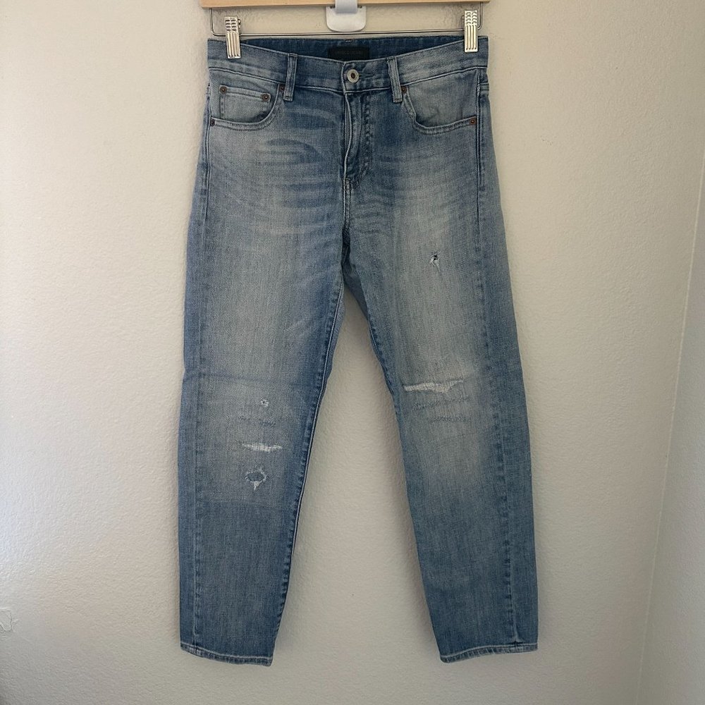 Uniqlo Slim Boyfriend Tapered Jeans In Washed Blue Color Sz 23